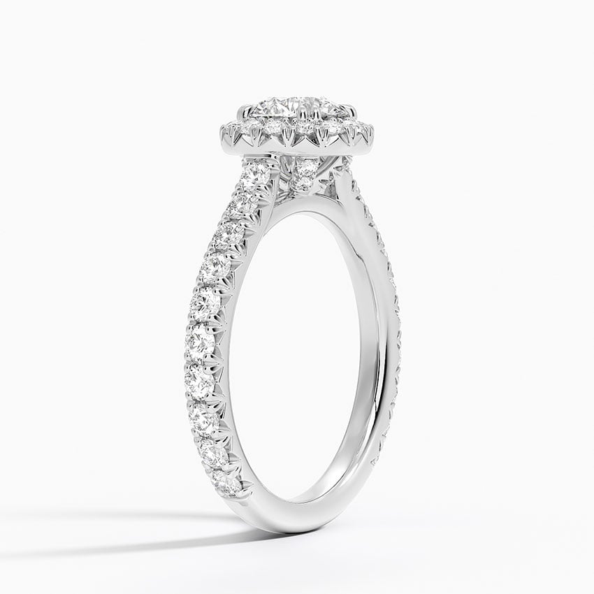 18KW Morganite Sienna Halo Three-Quarter Coverage Diamond Ring (3/4 ct. tw.), large top view