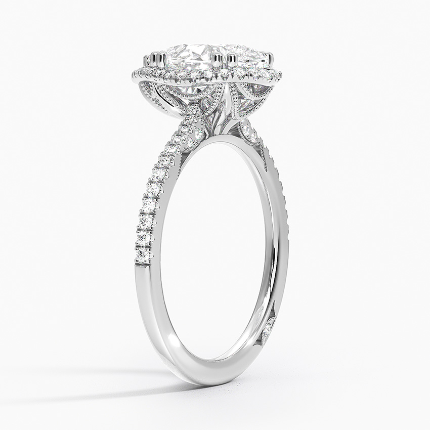 18K White Gold Simply Tacori Cathedral Drape Diamond Ring