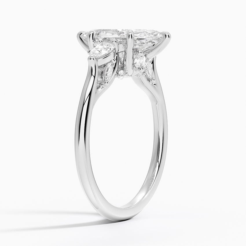 18K White Gold Secret Garden Gallery Three Stone Diamond Ring