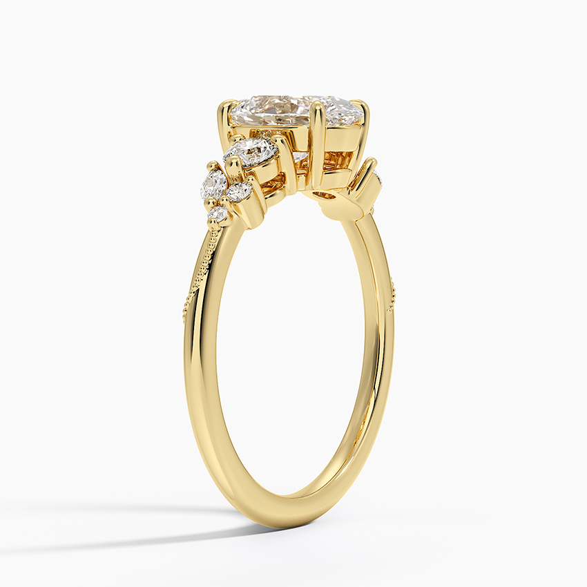 18K Yellow Gold Camellia Three Stone Diamond Ring (1/3 ct. tw.)