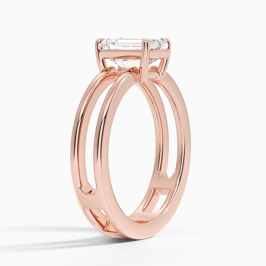 14KR Aquamarine Aimee Open Double Band Solitaire Ring, large top view