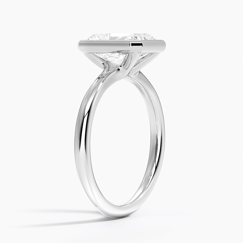 18K White Gold Freesia Bezel Solitaire Ring