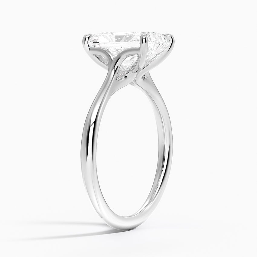 18K White Gold Freesia Cathedral Solitaire Ring