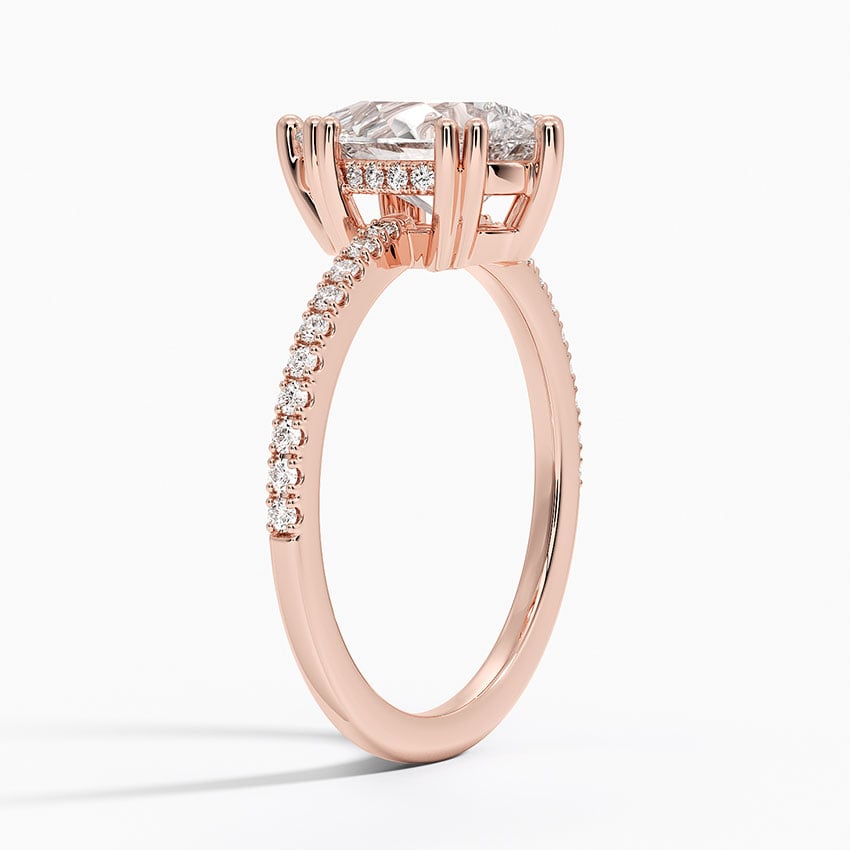 14K Rose Gold Luxe Kalina Hidden Halo Diamond Ring