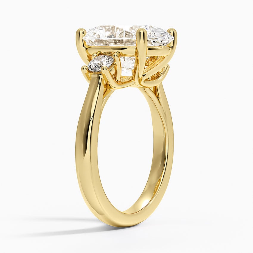 18K Yellow Gold Petite Three Stone Trellis Diamond Ring (1/3 ct. tw.)