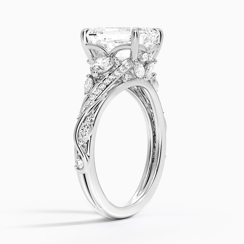 Platinum Begonia Vine Three Stone Diamond Ring (2/3 ct. tw.)