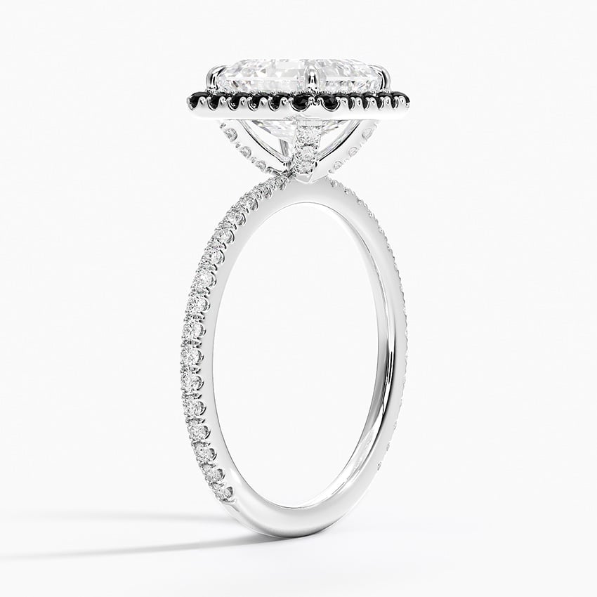 Waverly Halo Diamond Ring with Black Diamond Accents - Brilliant Earth