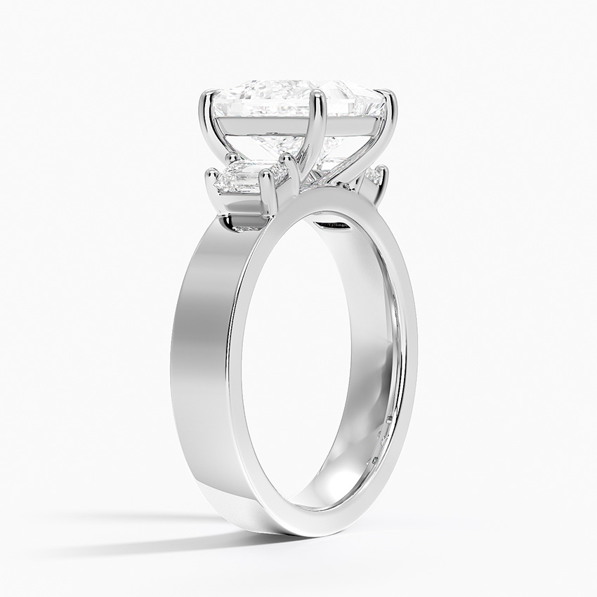 18K White Gold Peyton Emerald Cut Three Stone Diamond Ring (1/2 ct. tw.)