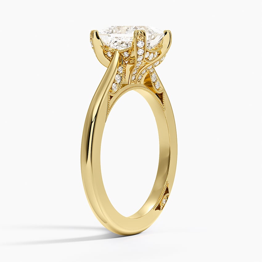 Cathedral Shoulder Diamond Accented Prong Setting