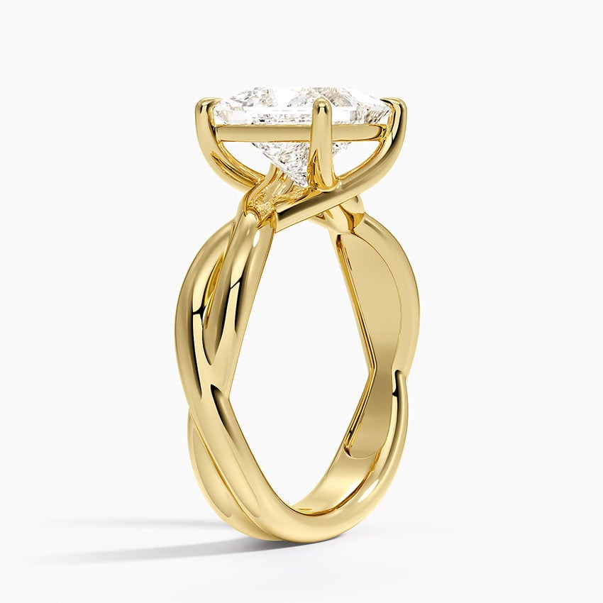 18K Yellow Gold Hazel Twist Solitaire Diamond Ring