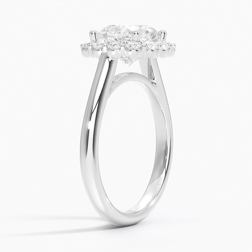 18K White Gold Lotus Flower Halo Diamond Ring (1/4 ct. tw.)