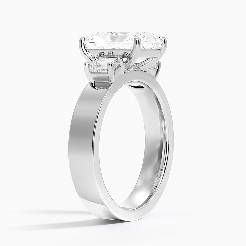 18K White Gold Peyton Emerald Cut Three Stone Diamond Ring (1/2 ct. tw.)