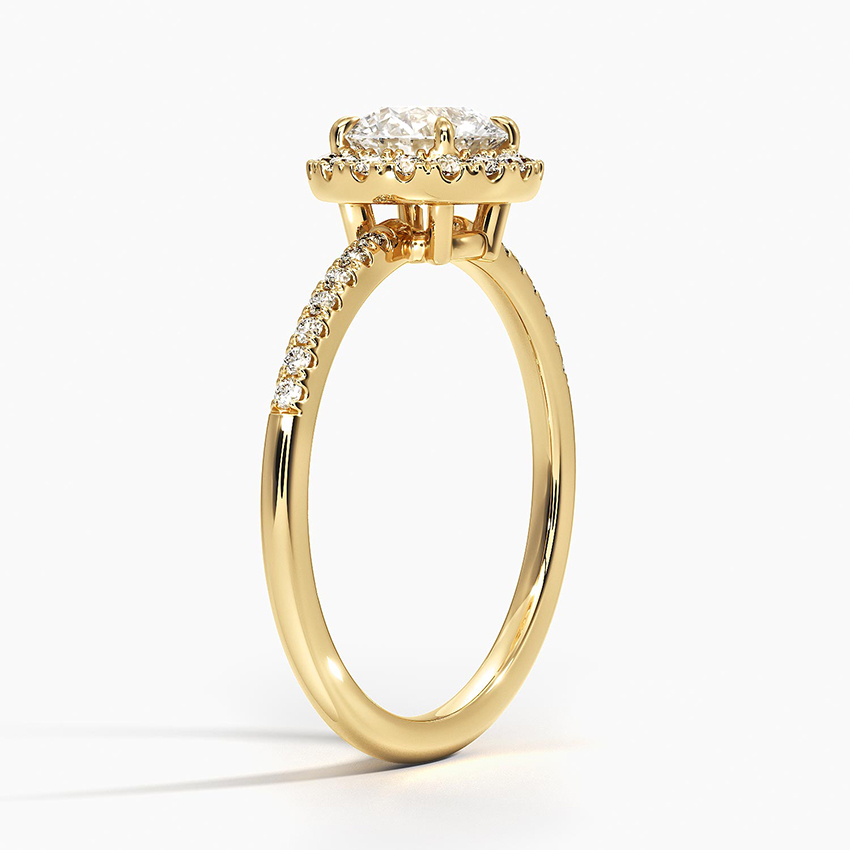 18KY Aquamarine Cambria Halo Diamond Ring, large top view