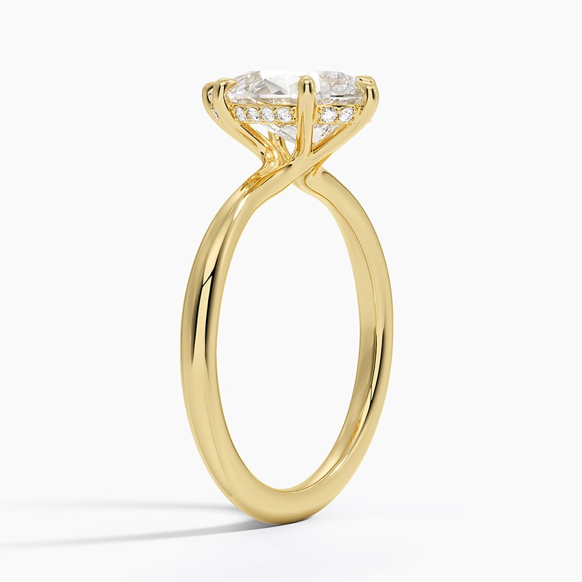 Freesia Hidden Halo Engagement Ring - Tapered Band