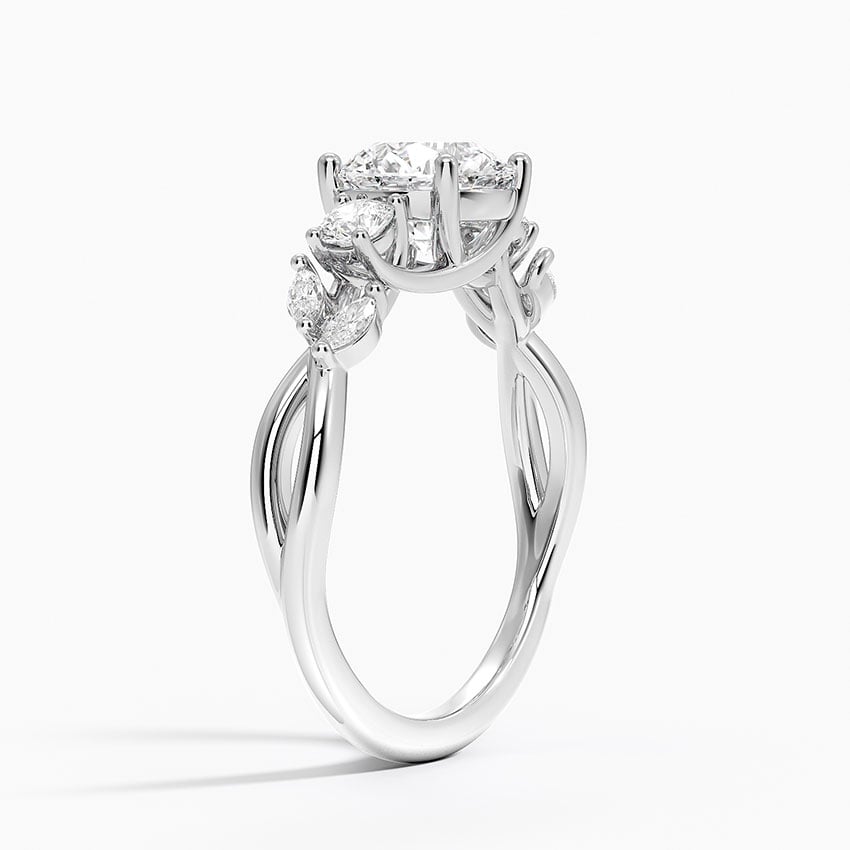 18K White Gold Willow Three Stone Diamond Ring (1/3 ct. tw.)