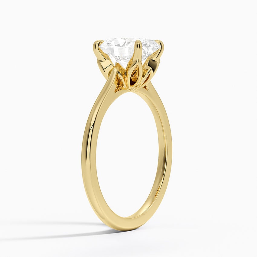 Floral Solitaire Engagement Ring