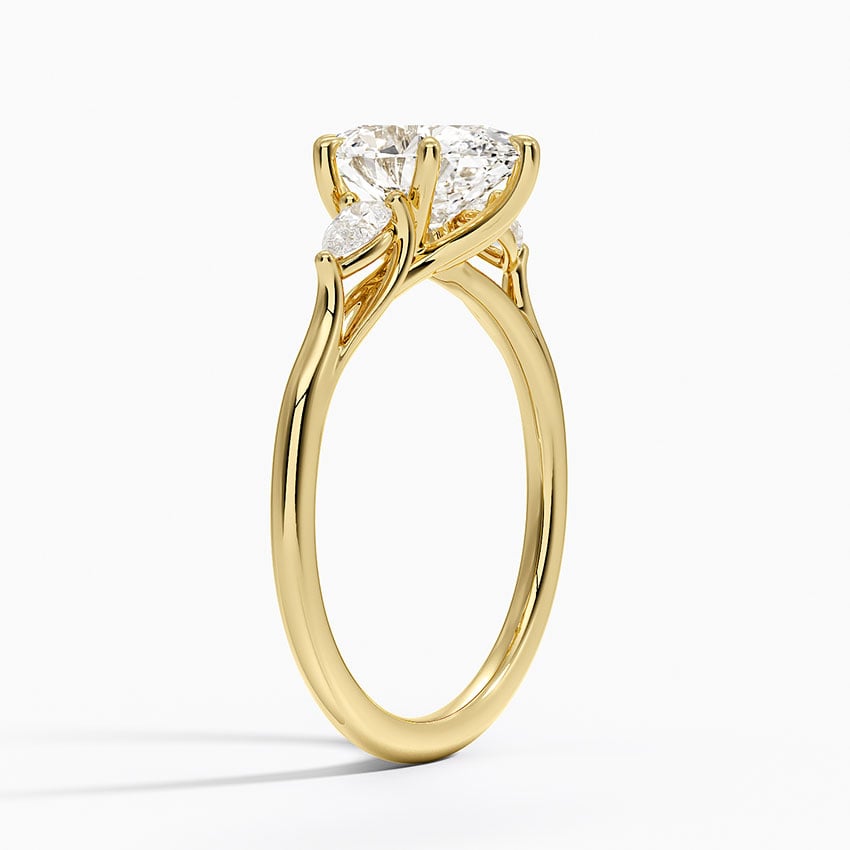Delilah Three Stone Pear Diamond Ring