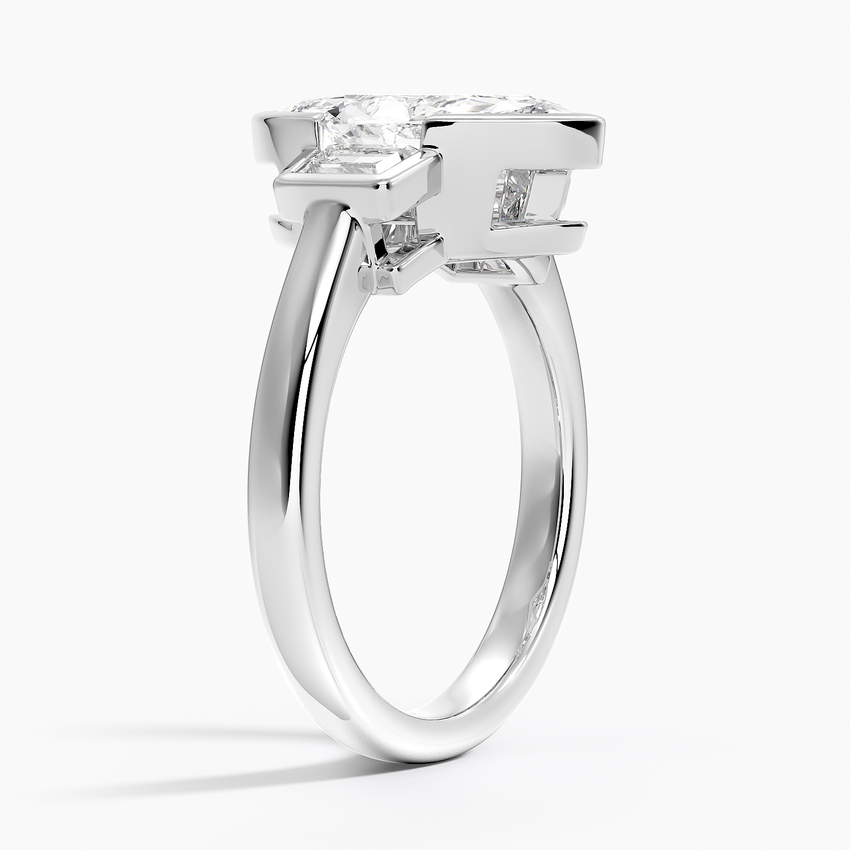 Platinum Seamless Trapezoid Three Stone Diamond Ring (1/2 ct. tw.)