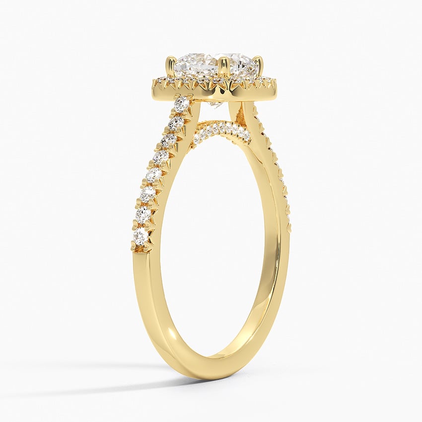 18KY Moissanite Adorned Odessa Halo Diamond Ring, large top view