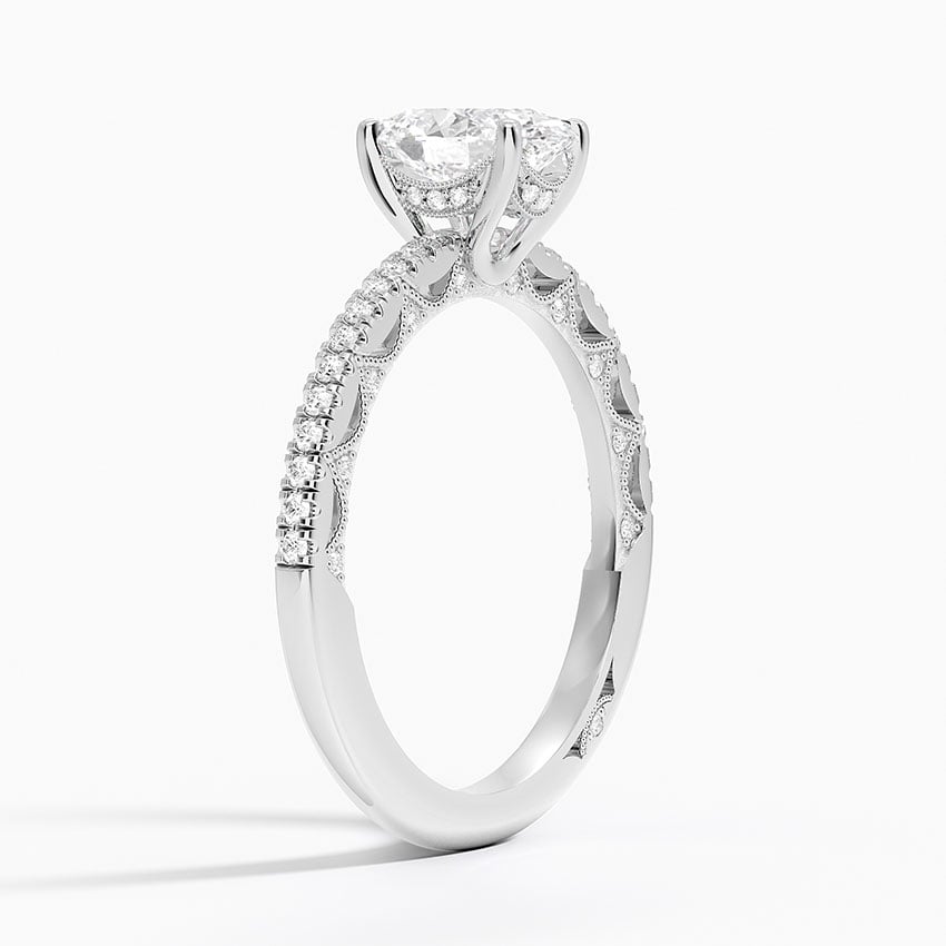 18K White Gold Tacori Lunetta Crescent Diamond Ring