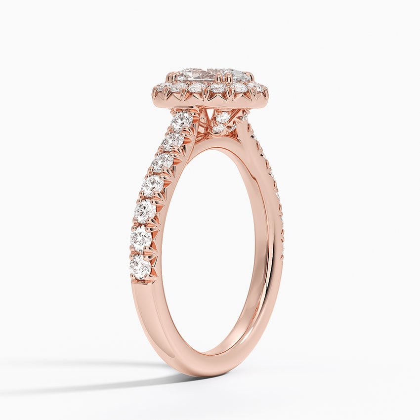 14KR Sapphire Sienna Halo Half Coverage Diamond Ring, large top view