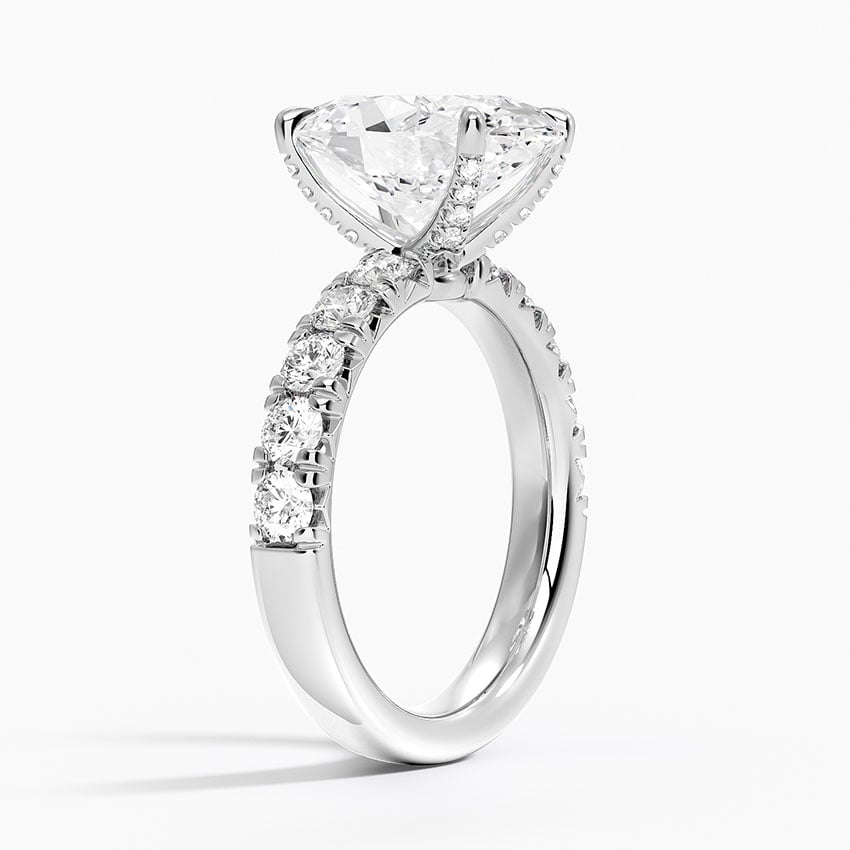 18K White Gold Ellora Half Coverage Diamond Ring