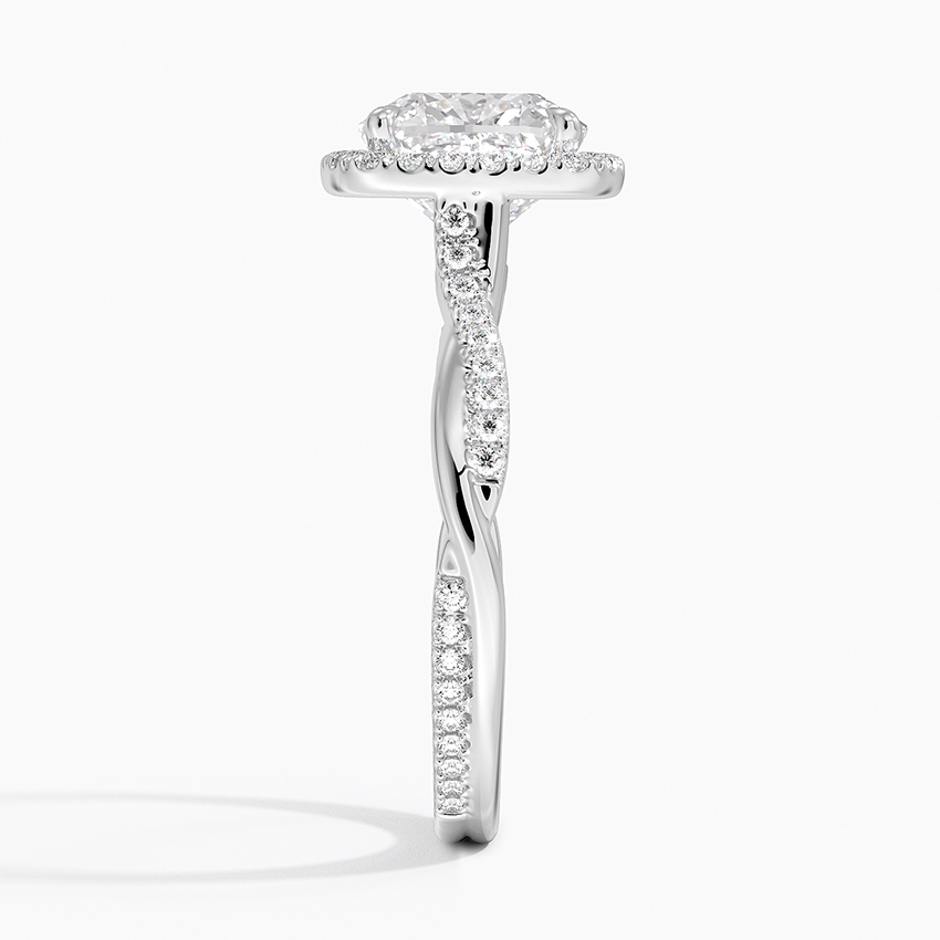 18K White Gold Petite Twisted Vine Halo Diamond Ring (1/4 ct. tw.)
