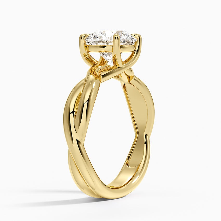 18K Yellow Gold Hazel Twist Solitaire Diamond Ring