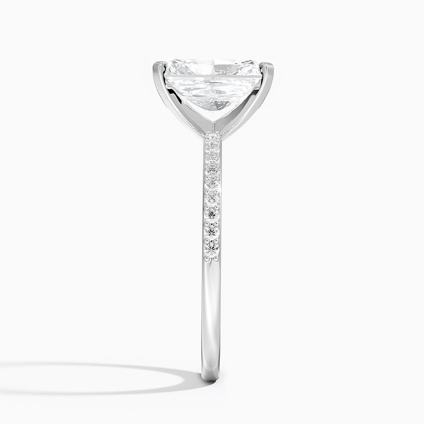 18K White Gold Delicate Shared Prong Diamond Ring