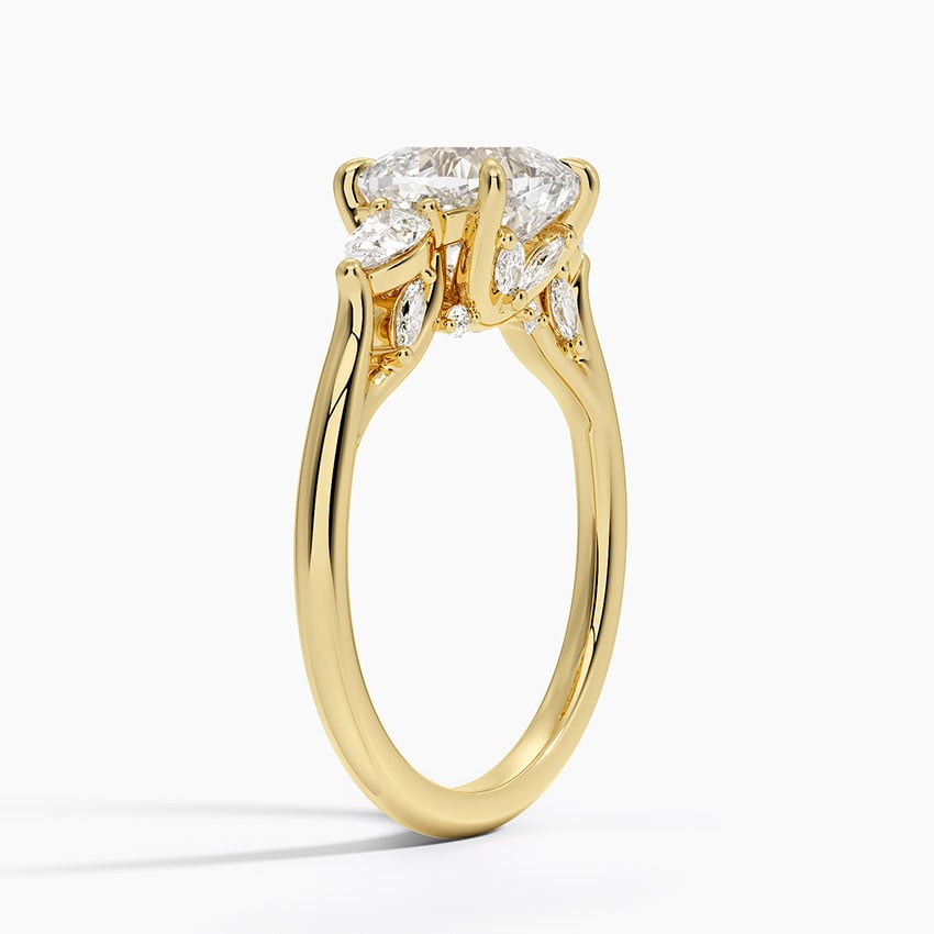 Three Stone Cathedral Engagement Ring