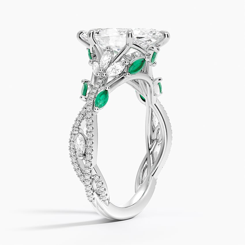Platinum Luxe Secret Garden Lab Emerald and Diamond Ring