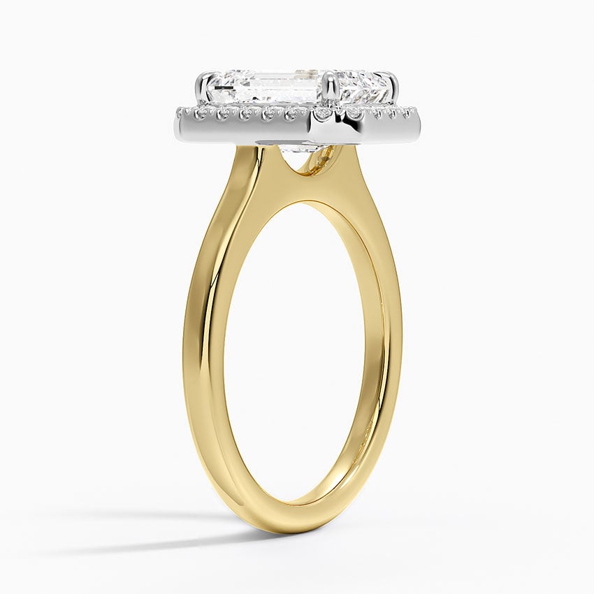 Julia Mixed Metal Halo Diamond Ring