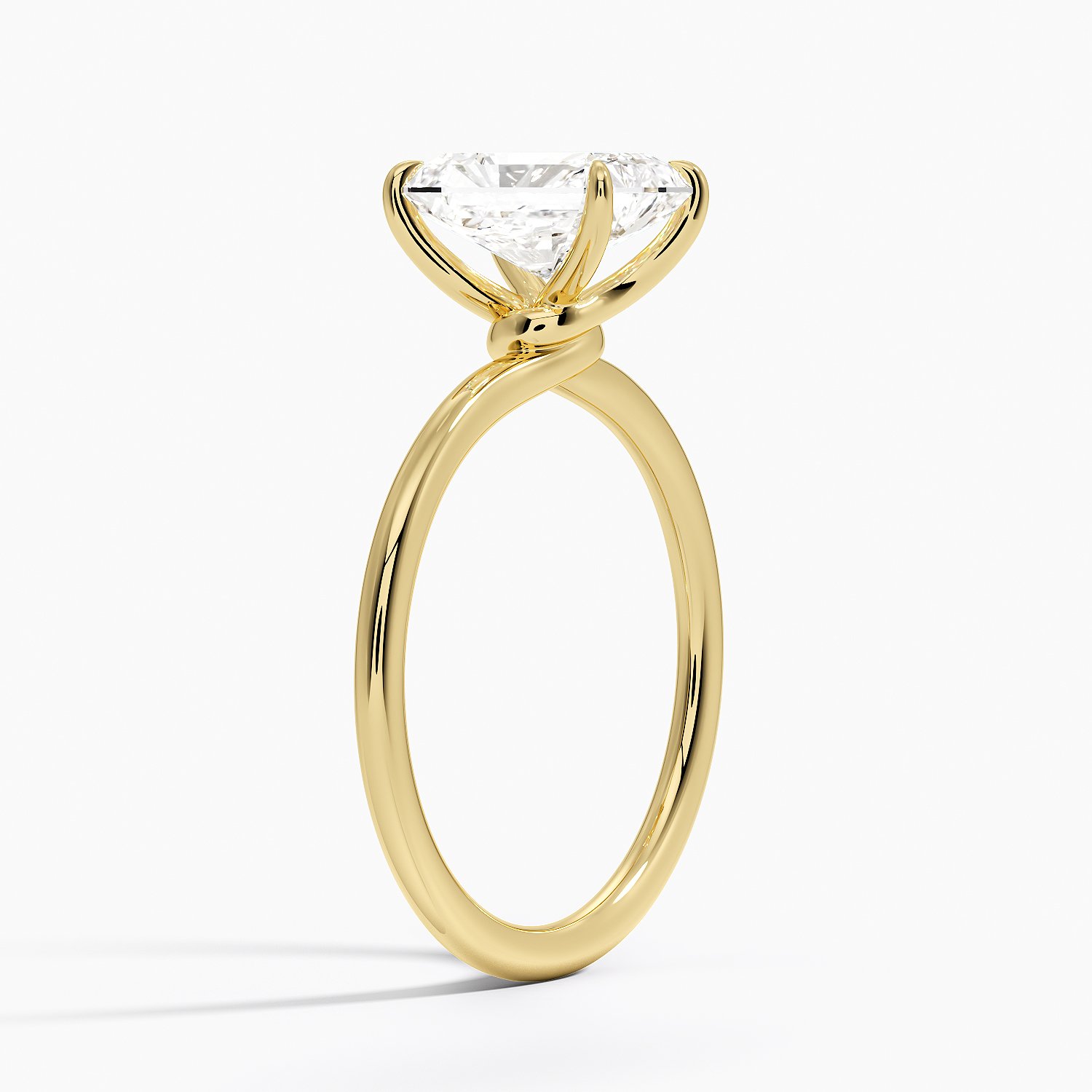 18K Yellow Gold Entwined Solitaire Ring