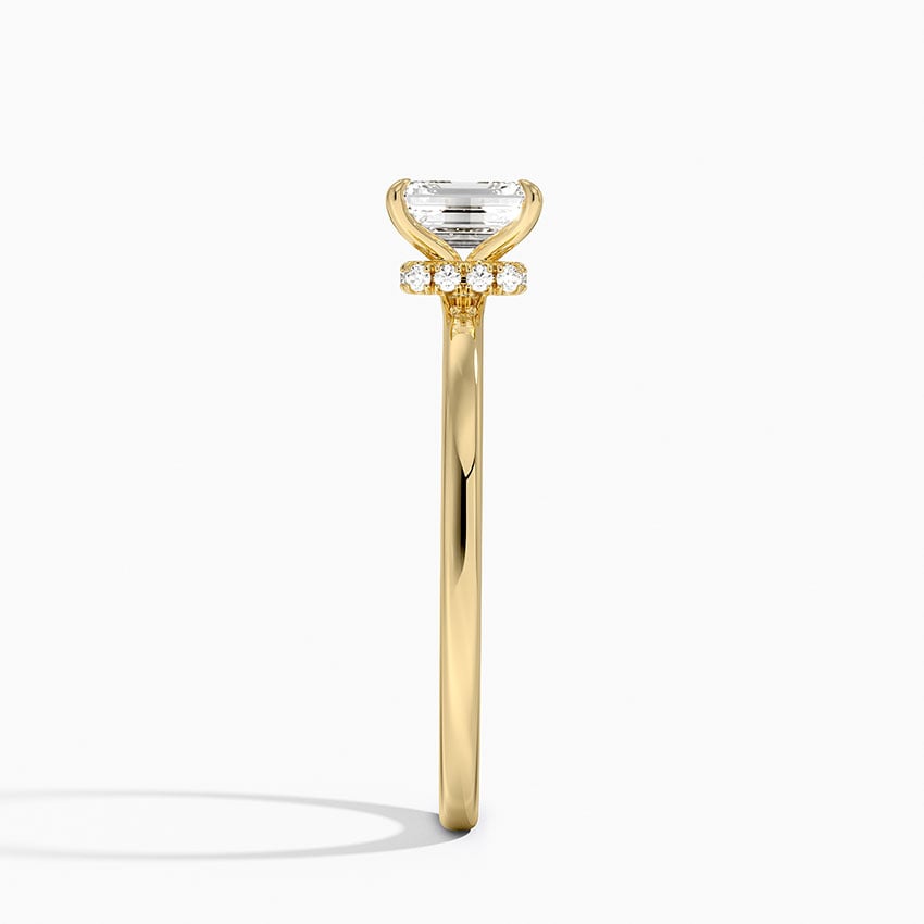 18K Yellow Gold Secret Halo Diamond Ring
