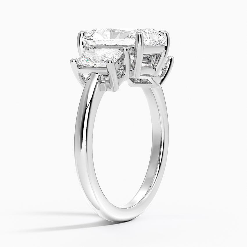 Platinum Luxe Helena Radiant-Cut Three Stone Diamond Ring
