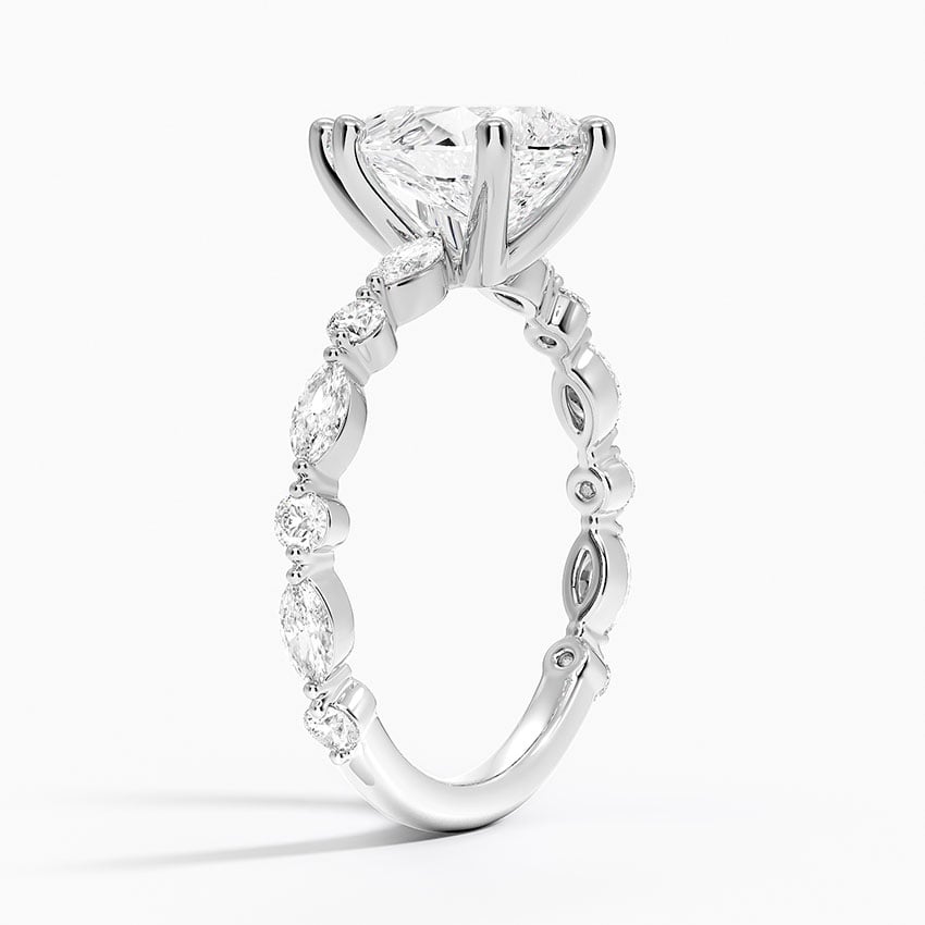Alternating Marquise and Round Diamond Setting
