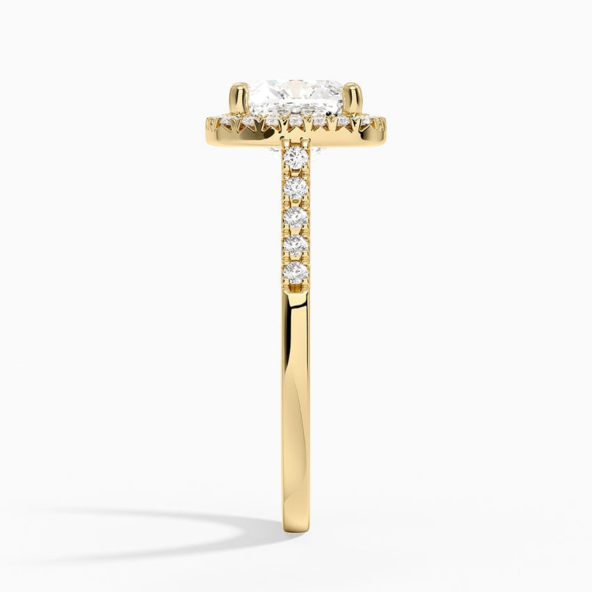 18K Yellow Gold Odessa Halo Diamond Ring (1/5 ct. tw.), large side view