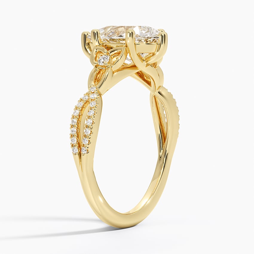 18K Yellow Gold Luxe Celtic Love Knot Diamond Ring