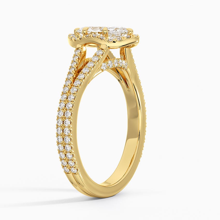 18K Yellow Gold Fortuna Halo Diamond Ring (1/2 ct. tw.)
