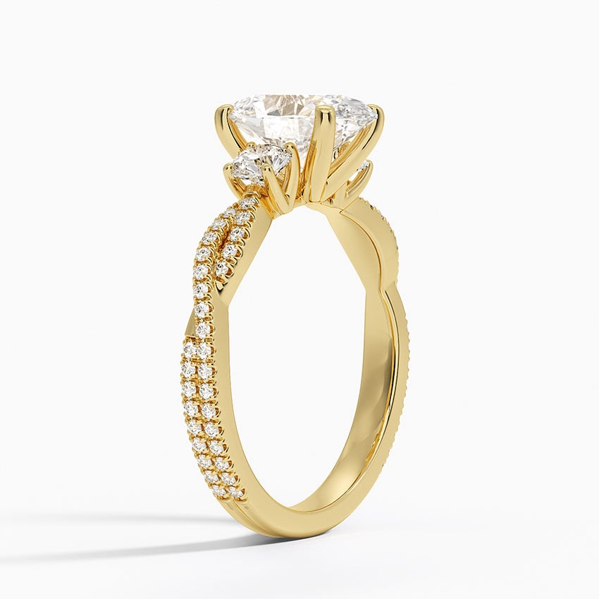 Luxe Three Stone Petite Twisted Vine Diamond Ring