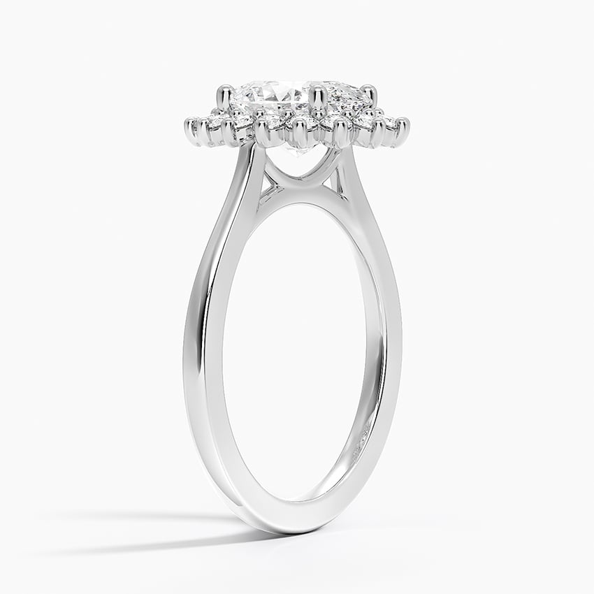 14K White Gold Sunburst Halo Diamond Ring (1/4 ct. tw.)