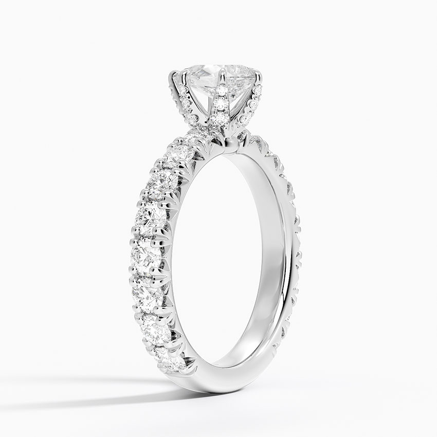 18K White Gold Ellora Three-Quarter Coverage Diamond Ring