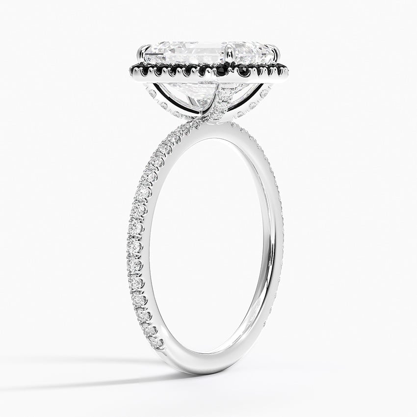 Waverly Halo Diamond Ring with Black Diamond Accents - Brilliant Earth