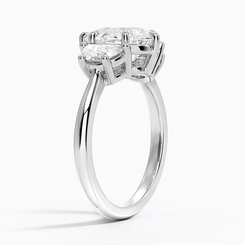 Half Moon Three Stone Diamond Ring