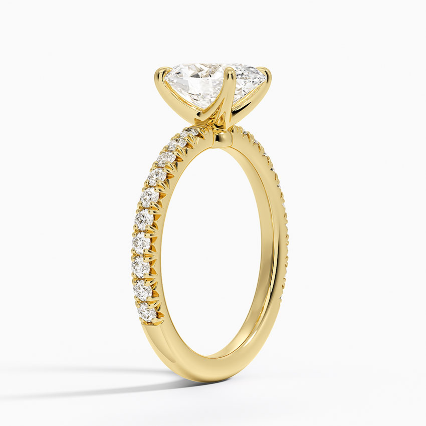 18K Yellow Gold Amelie Three-Quarter Coverage Diamond Ring