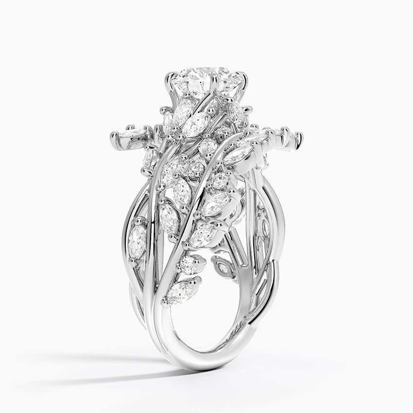 18KW Sapphire Secret Garden Wrap Diamond Ring, large top view