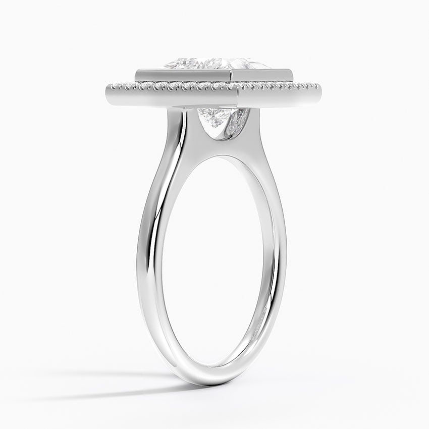 18K White Gold Bezel Halo Diamond Ring (1/4 ct. tw.)