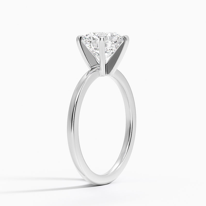 Platinum 1.5mm Six-Prong Petite Comfort Fit Solitaire Ring