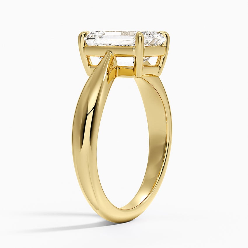 18K Yellow Gold Thea Tapered Solitaire Diamond Ring