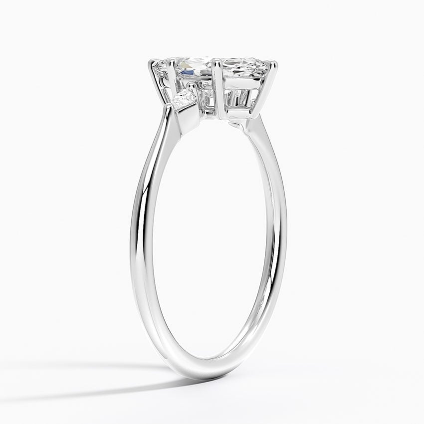 Platinum Petite Cometa Three Stone Diamond Ring